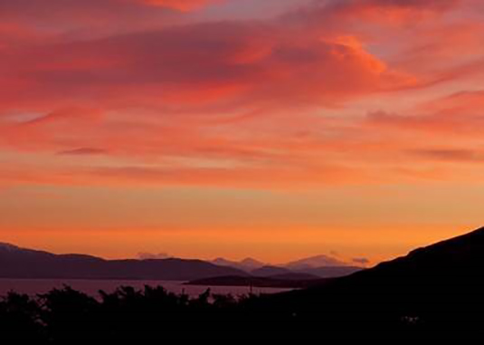 Photograph ‘Looking right’ from the house in Skye: Sunrise over the mainland