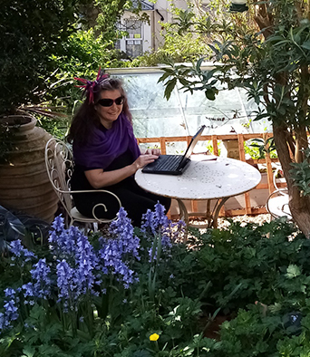 Mary working in the garden