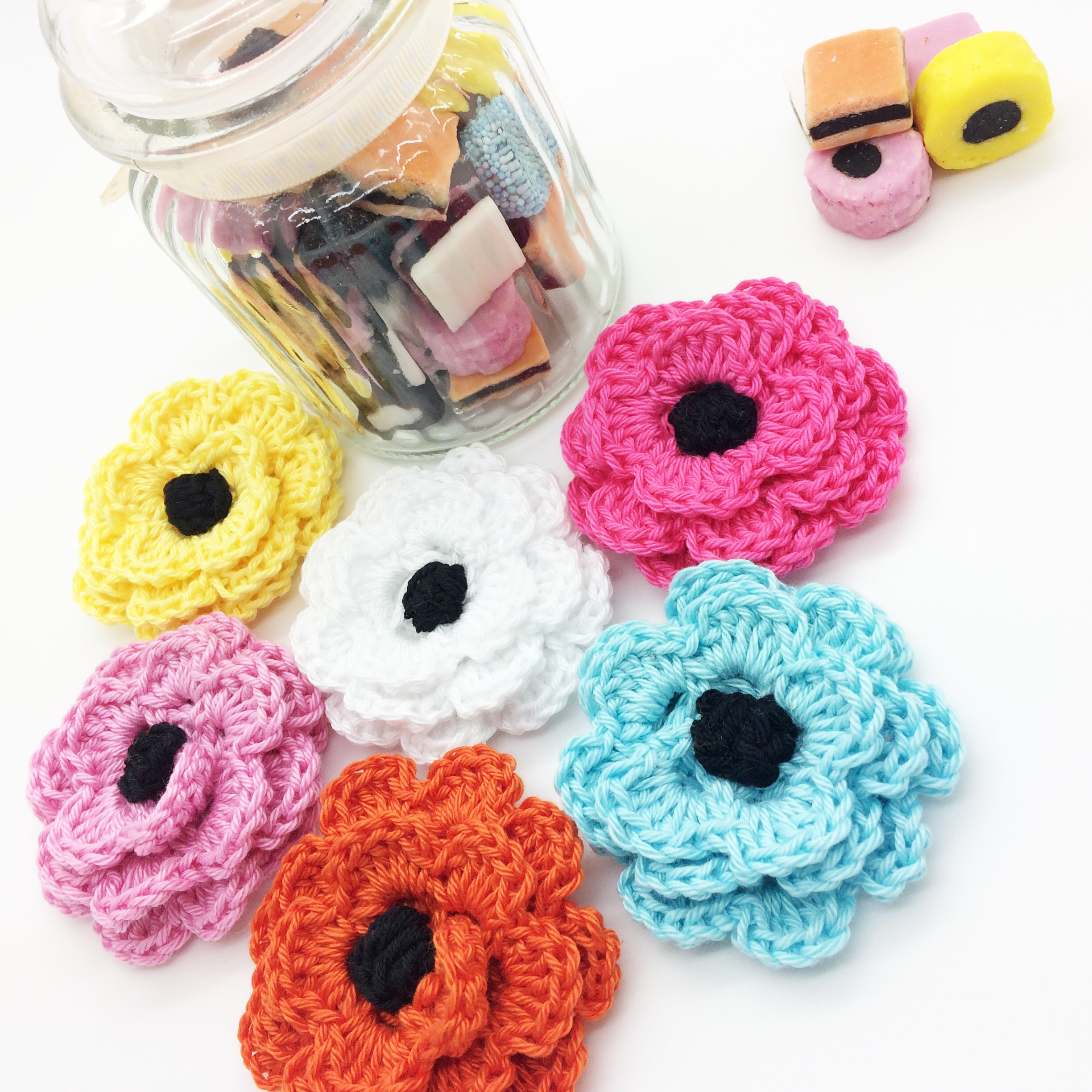 Crochet Flower Brooch